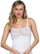 Mare Luxury 100% Mako Cotton Women's Lace-Trimmed Camisole. Proudly Made in Italy (262)