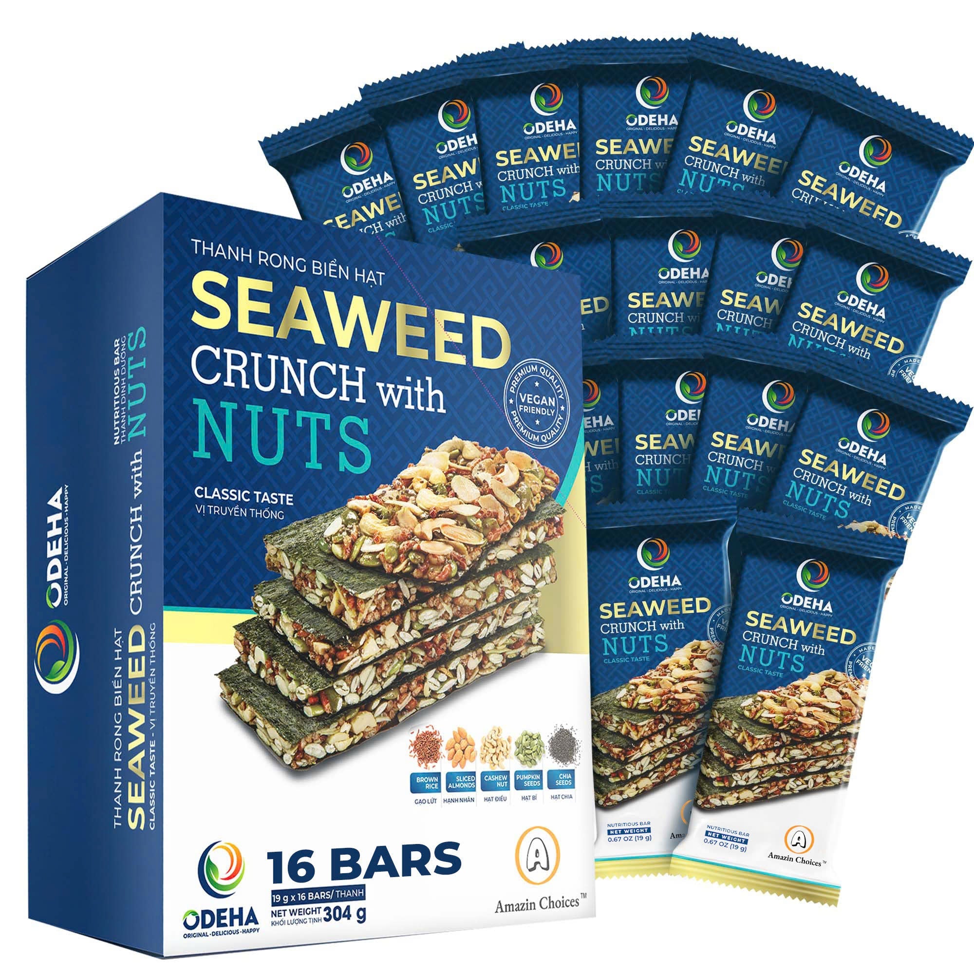 Amazin Choices Seaweed Crunch with Nuts Classic Taste, 10.7 oz., 16 ct.