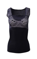 Mare Luxury 100% Mako Cotton Women's Lace-Trimmed Tank Top. Proudly Made in Italy (263)