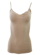 BASIC COTTON Free Spirit Premium Quality 100% Cotton Women's Spaghetti Straps Top Made in Italy (601)