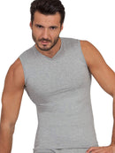 BASIC COTTON Free Spirit Premium Quality 100% Cotton Men's V - Neck Sleeveless T-Shirt Made in Italy (907)