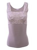 EGI Luxury Modal Women's Lace-Trimmed Tank Top. Proudly Made in Italy (1137)