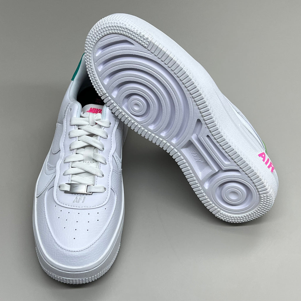 NIKE Air Force 1 PLT.AF.ORM Tapered Toe Shoes Sz Women's 9 White/Pink/Blue FN7180-100