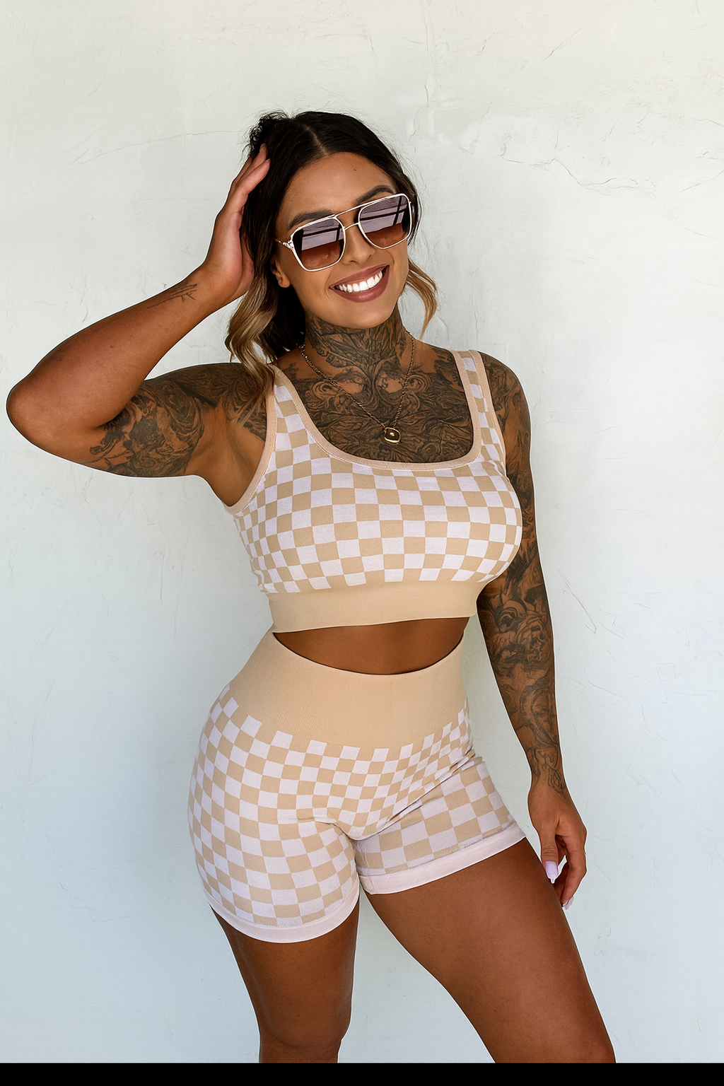 Checkered Gym Set