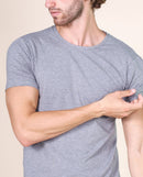 BASIC COTTON Free Spirit Premium Quality 100% Cotton Men's Crew Neck T-Shirt. Proudly Made in Italy (906)