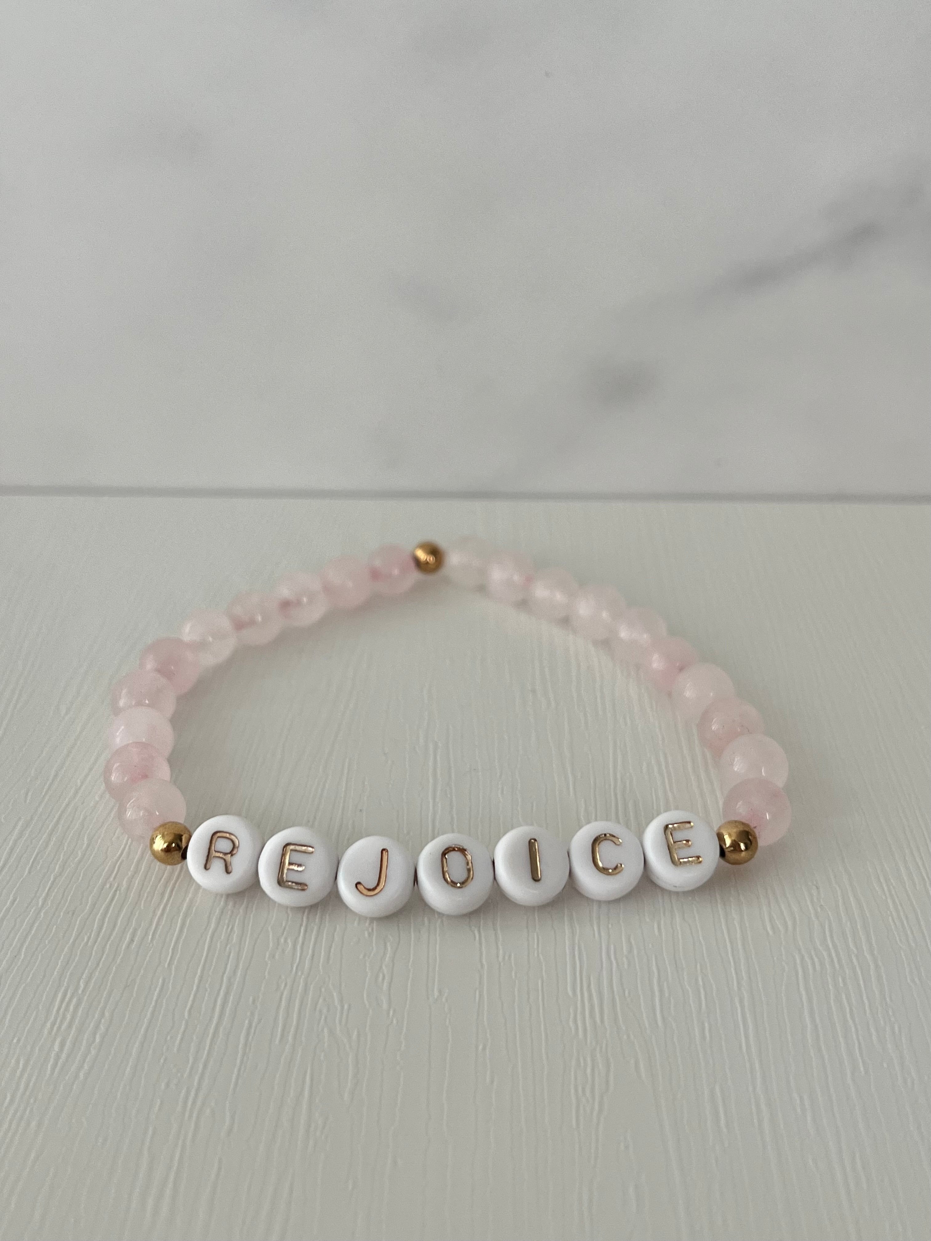 Rejoice Pray Trust Opal Bracelet Set