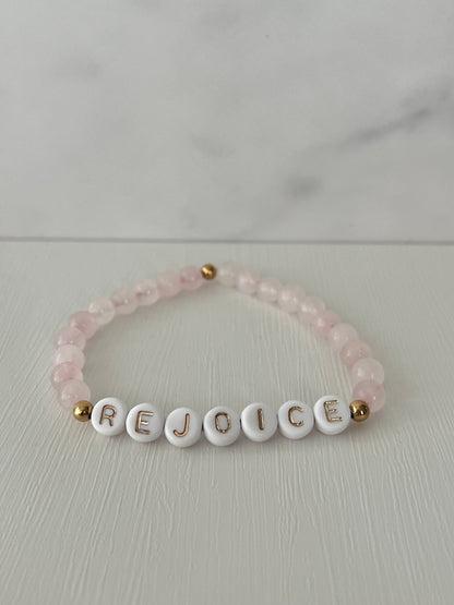 Rejoice Pray Trust Opal Bracelet Set