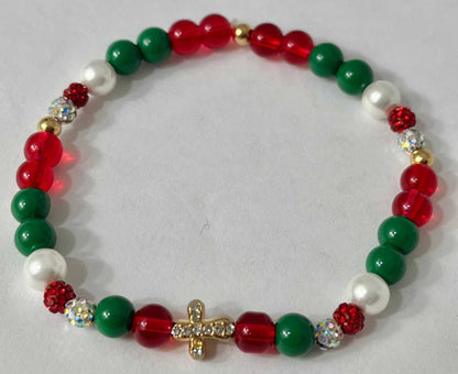 Christmas Cross Bead Bracelet Collection