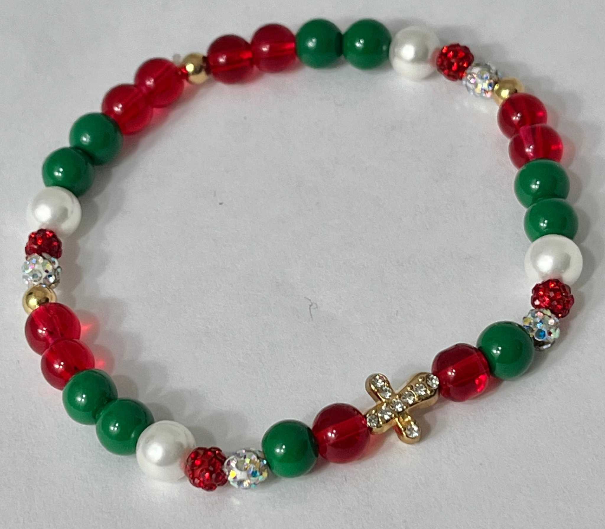 Christmas Cross Bead Bracelet Collection
