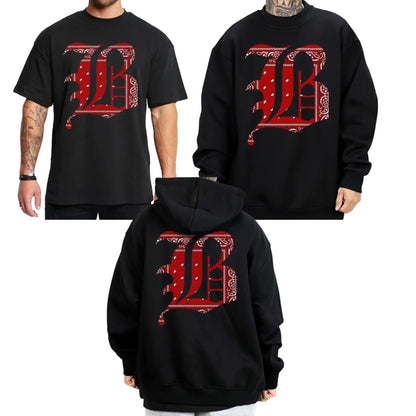 "B Bandana Lettering" – Chicano Style Lowrider Unisex Streetwear Top