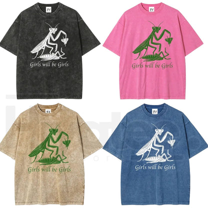 "Bad Omen" 230g Heavyweight Vintage Washed Streetwear Tee