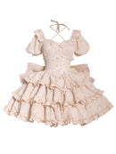 Ballet Style Doll Sense Sweet Lolita Bowknot Tail Puff Sleeves Dress OP | ZAKAPOP