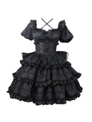 Ballet Style Doll Sense Sweet Lolita Bowknot Tail Puff Sleeves Dress OP | ZAKAPOP