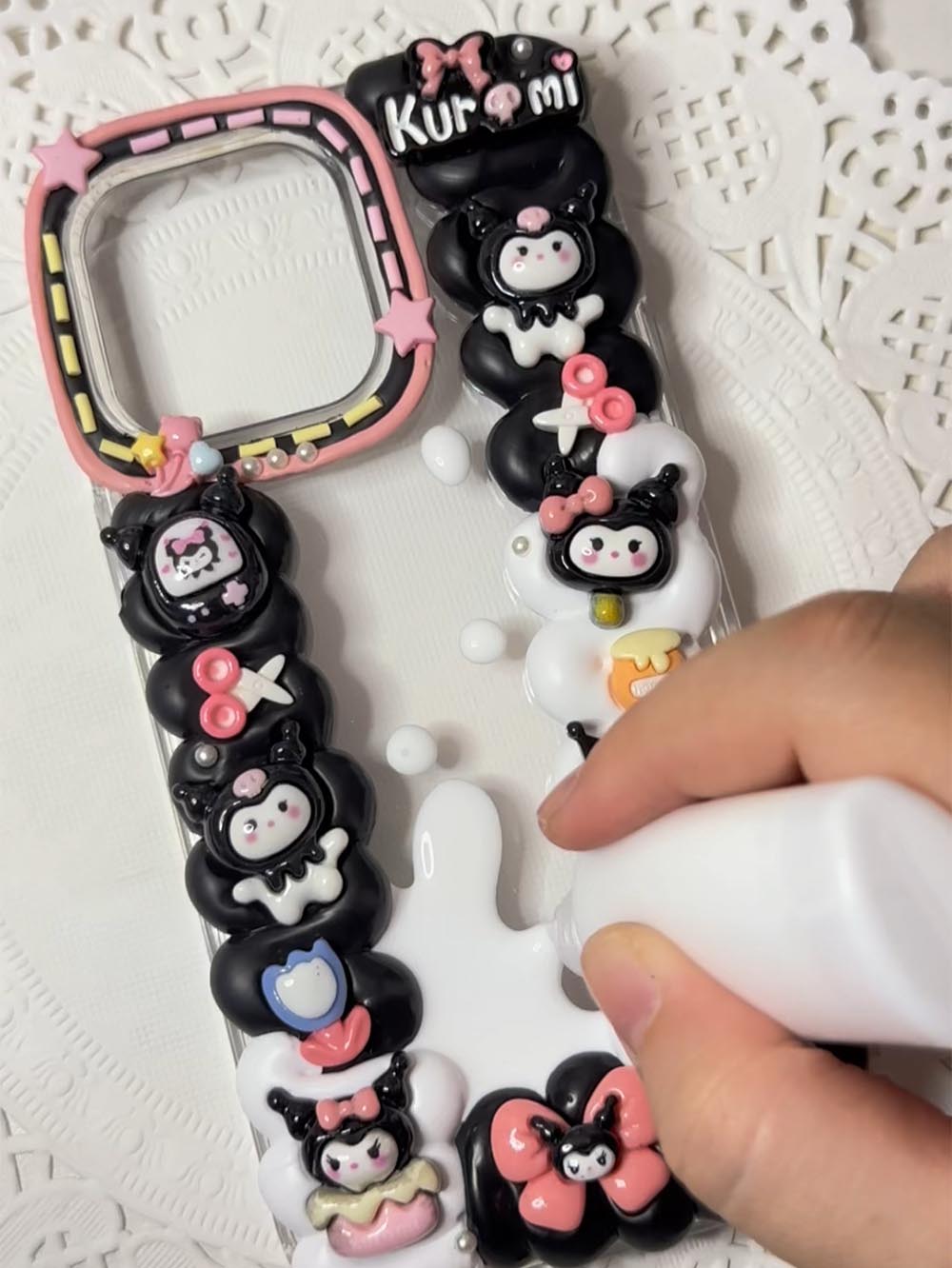 Black and White Cartoon Character Border Frosting Phone Case | ZAKAPOP