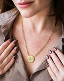 Bold CZ Zodiac Link Pendant Necklace