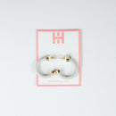 Off White Mini Hoop Earrings