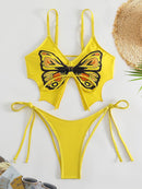 Butterfly Print Sexy Open Back Fashion Bikini  | ZAKAPOP