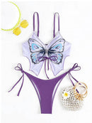 Butterfly Print Sexy Open Back Fashion Bikini  | ZAKAPOP