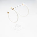 White Hoop Earrings
