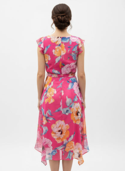Shelby &amp; Palmer Floral Ruffled Sleeve Dress