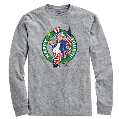 Happy Fourth Uncle Sam USA Circle Logo T-Shirt