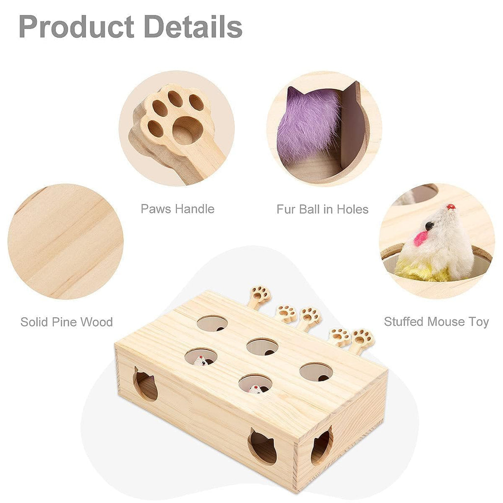 Cat Wooden Whack A Mole Mouse Game Puzzle Toy | ZAKAPOP