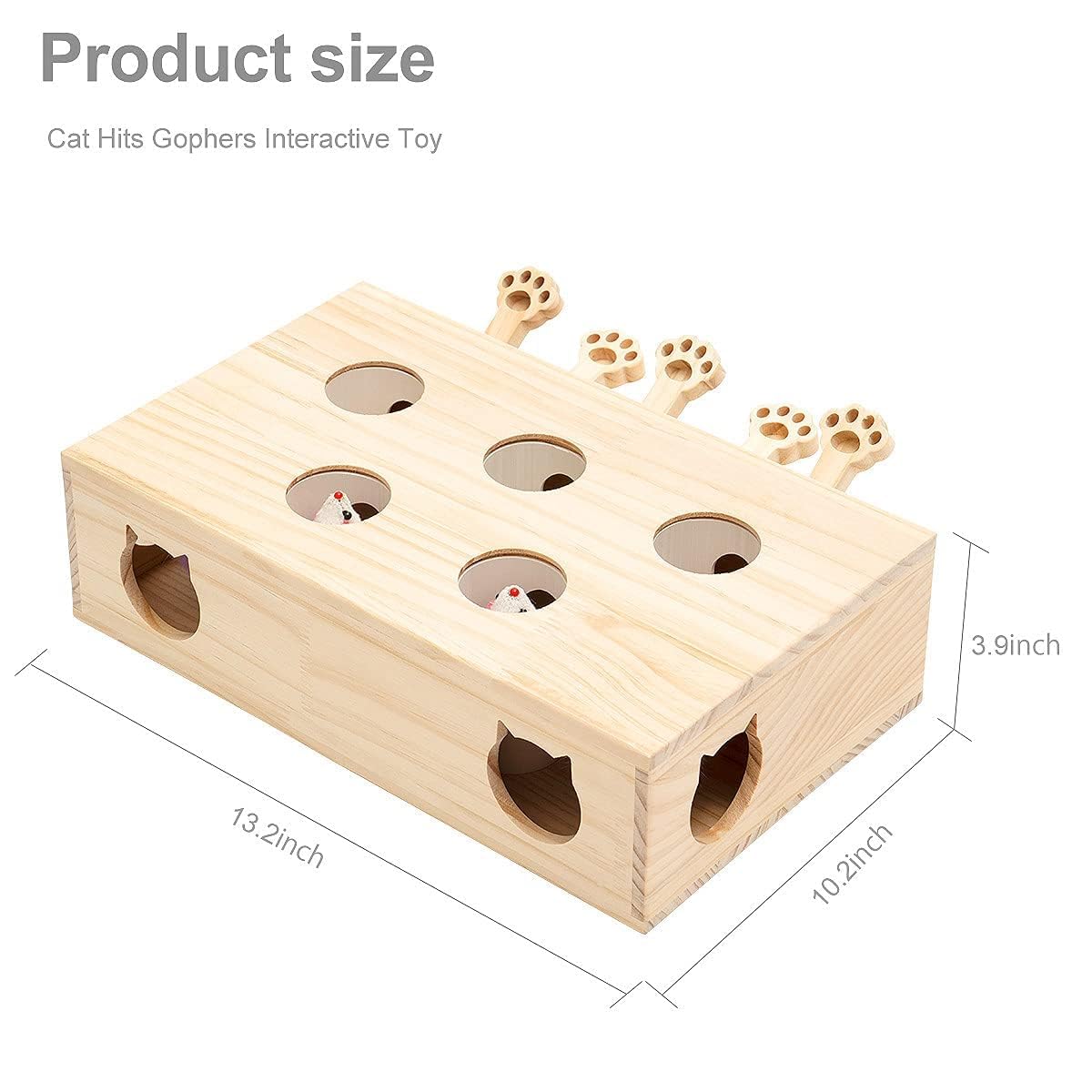Cat Wooden Whack A Mole Mouse Game Puzzle Toy | ZAKAPOP