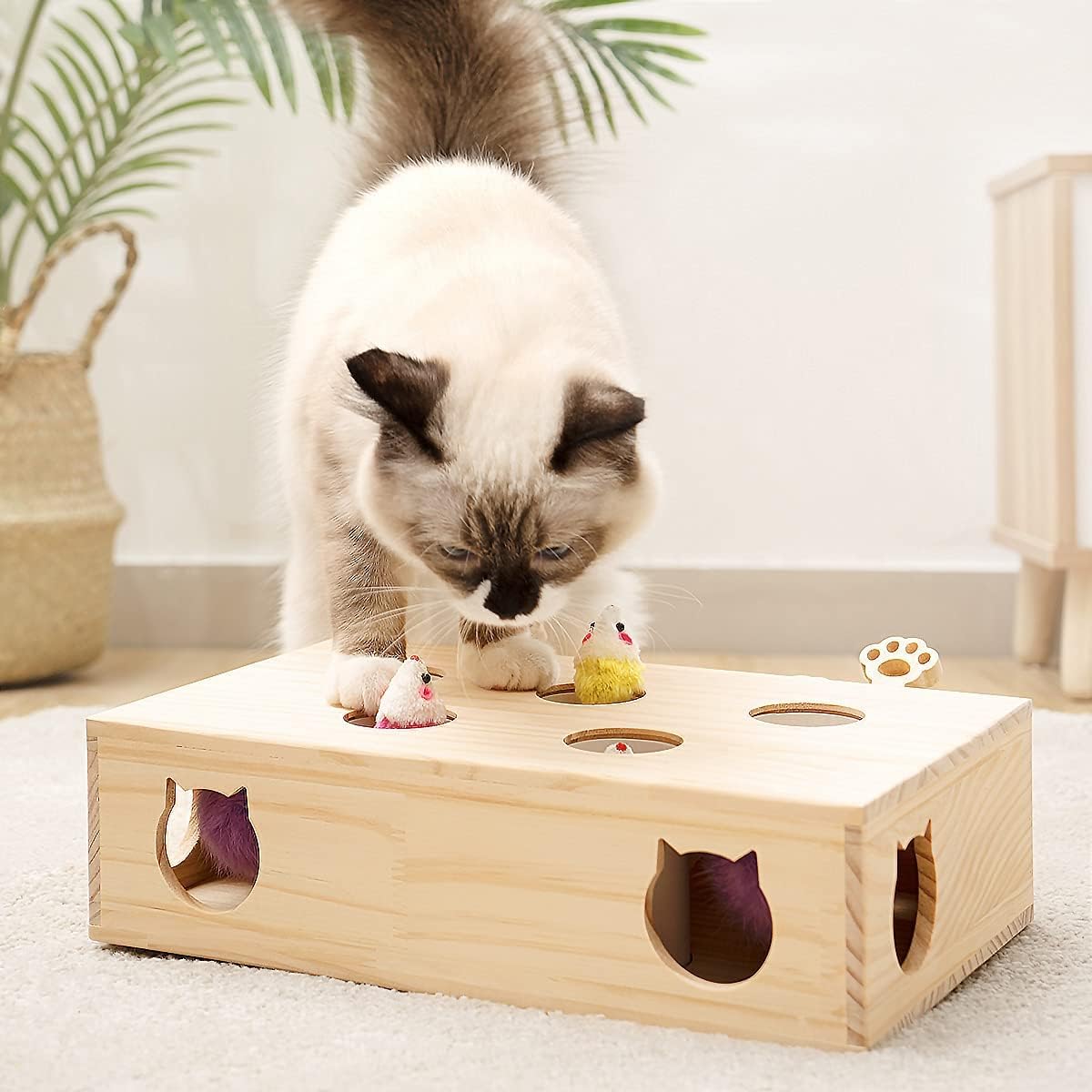 Cat Wooden Whack A Mole Mouse Game Puzzle Toy | ZAKAPOP