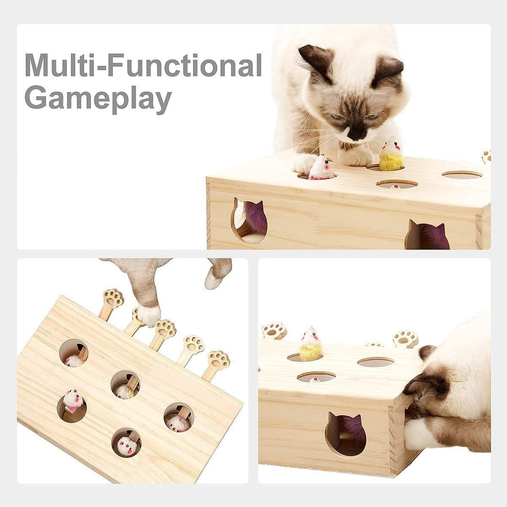 Cat Wooden Whack A Mole Mouse Game Puzzle Toy | ZAKAPOP