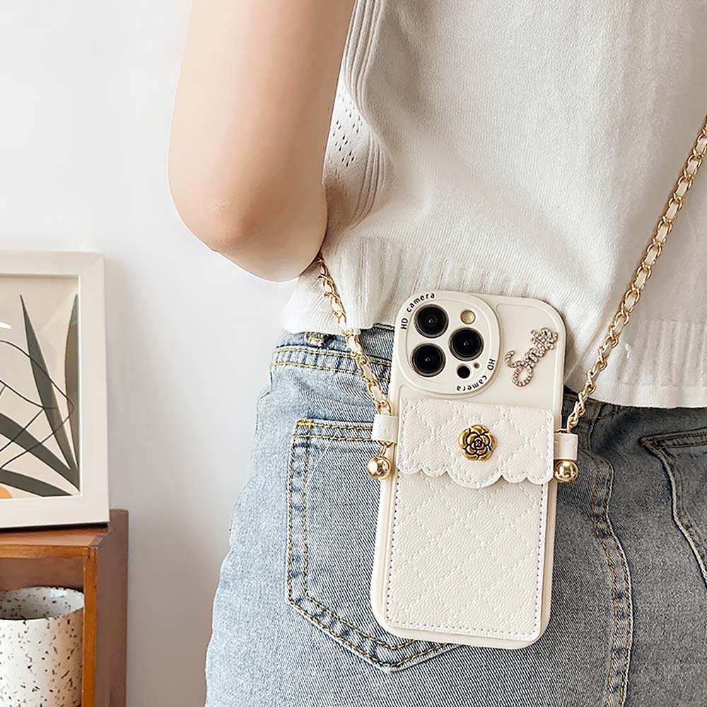 Rhombus Lattice Handbag with Gold Chain Phone Case | ZAKAPOP