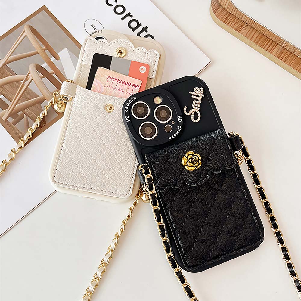 Rhombus Lattice Handbag with Gold Chain Phone Case | ZAKAPOP