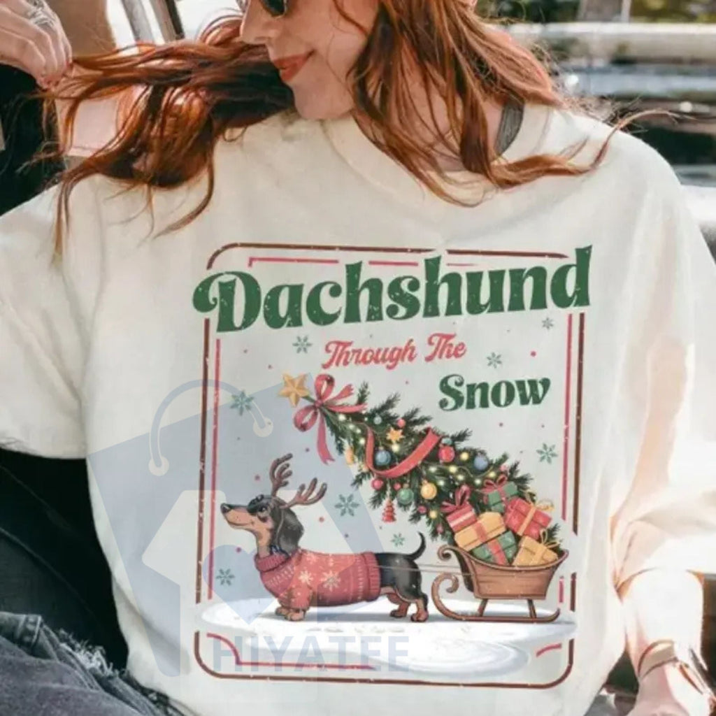Christmas Dog Sweatshirt French Bulldog: Cute Santa Snow Frenchie Lover Pullover, Holiday Xmas Season Sweater, Gift for Dog Lover
