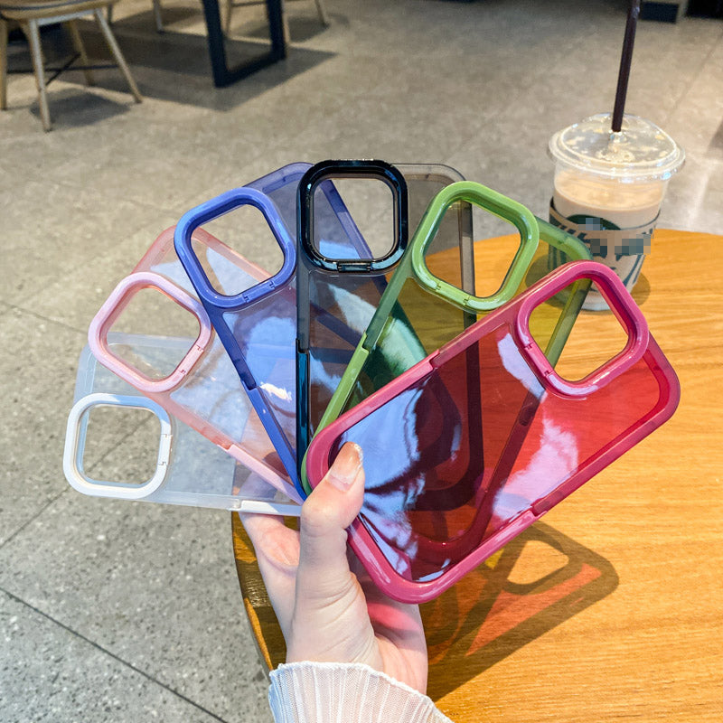 Multicolour Clear Multicolour Bumper Stand Holder Phone Case | ZAKAPOP