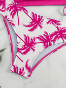 Coconut Tree Halter Tie Neck Backless Stretchy Swimsuit | ZAKAPOP