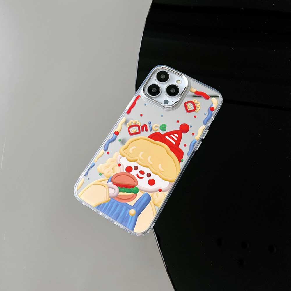 Cute Burger Girl Mirror Phone Case | ZAKAPOP