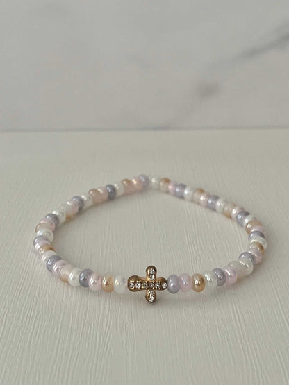 Bead Bracelet with Freshwater Shell &amp; Pearl Beads