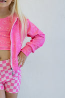 Pretty in motion- bubblegum check (jacket only)