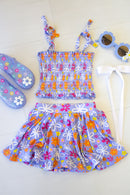 Bamboo Skirt Set - Purple Peony
