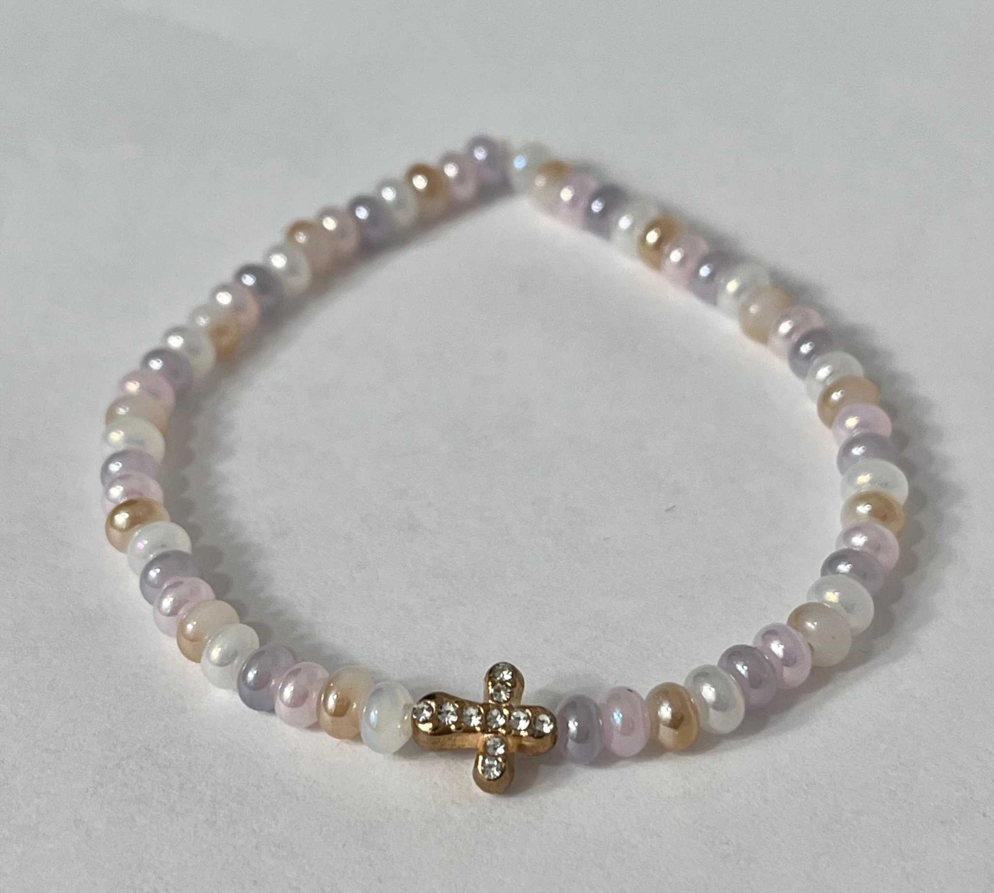 Bead Bracelet with Freshwater Shell &amp; Pearl Beads