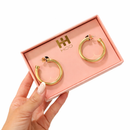 Brushed Gold Hoop Earrings