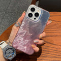 Foil-Stamped Iridescent Pink Gradient Feather Phone Case | ZAKAPOP