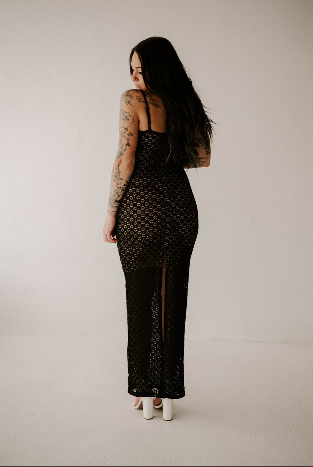 Laurens Lace Slit Dress