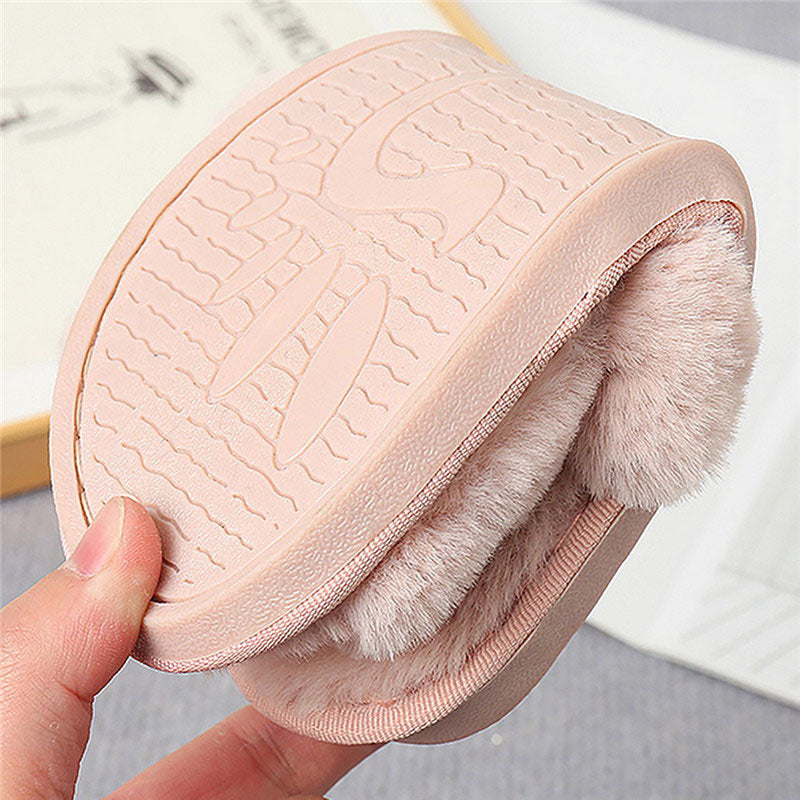 Fuzzy Cross Strap Women's Winter Flat Indoor  Slippers | ZAKAPOP