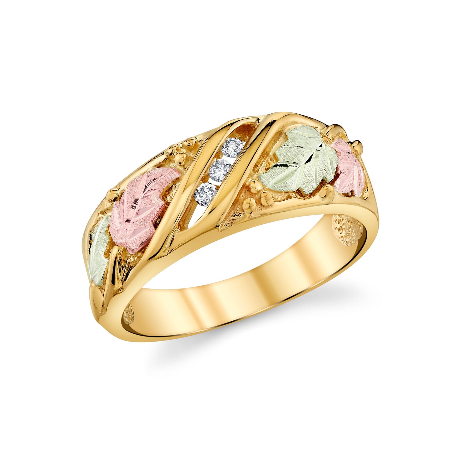 Three Diamond - Black Hills Gold Ladies Ring