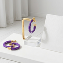 Purple with Pearls Hoop Earrings
