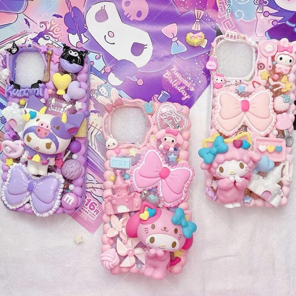 Handmade Pink Cartoon Character Cream Phone Case | ZAKAPOP