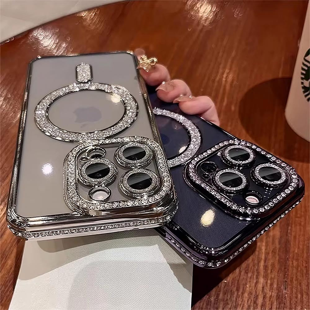 Glitter Diamond Magnetic Wireless Charge Case for iPhone | ZAKAPOP