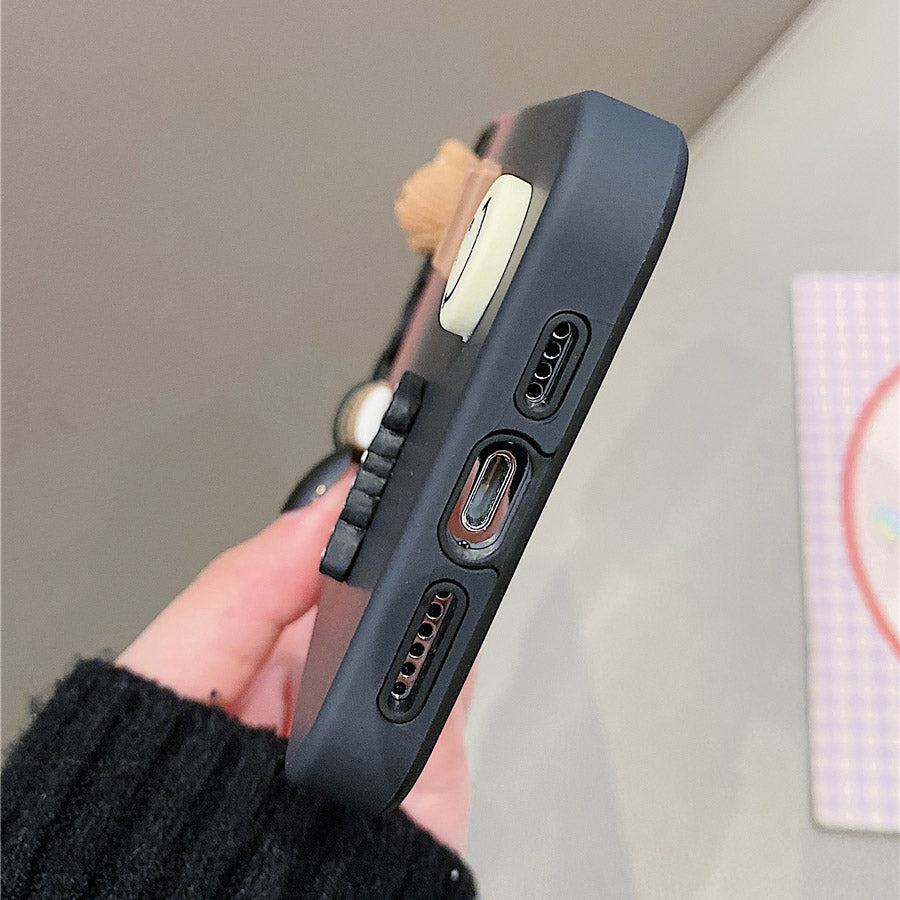 Gradient Color Clash Coffee Bear Phone Case | ZAKAPOP