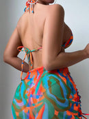Gradient Tie-Dye Printed Three-Piece Swimsuit Set | ZAKAPOP