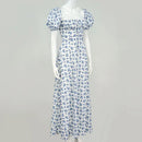 Summer Women Puff Sleeve Floral Printed Dress,Long Dresses,Woman Clothing,Dress Women,Women's Elegant Dresses,Sexy Costume Women